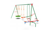 Детский комплекс DFC MULTIPLAY качели: планер, верёвочные, гнездо и балансир